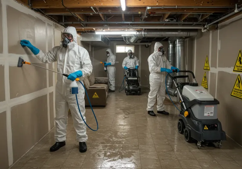 Basement Moisture Removal and Structural Drying process in Jayton, TX